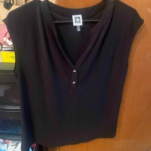 Anne Klein black sleeveless dressy blouse